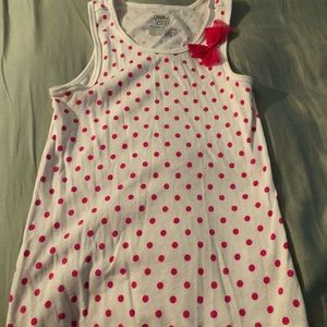 🎀tank top with pink bow white w/ pink polka dots